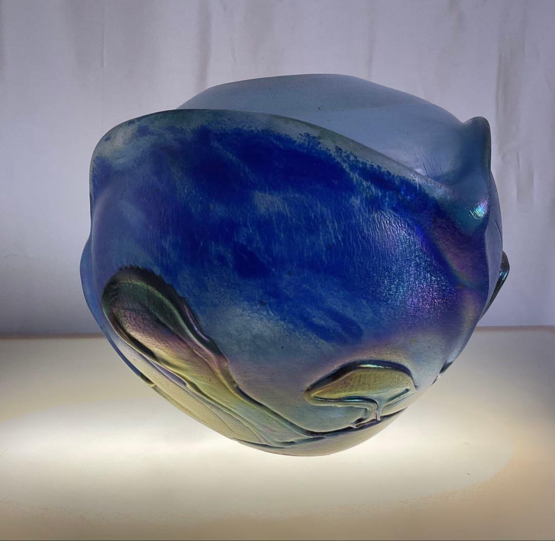 ジャンクロードノヴァロ(仏)1985年フラワーベース(ガラスアート・オブジェ)