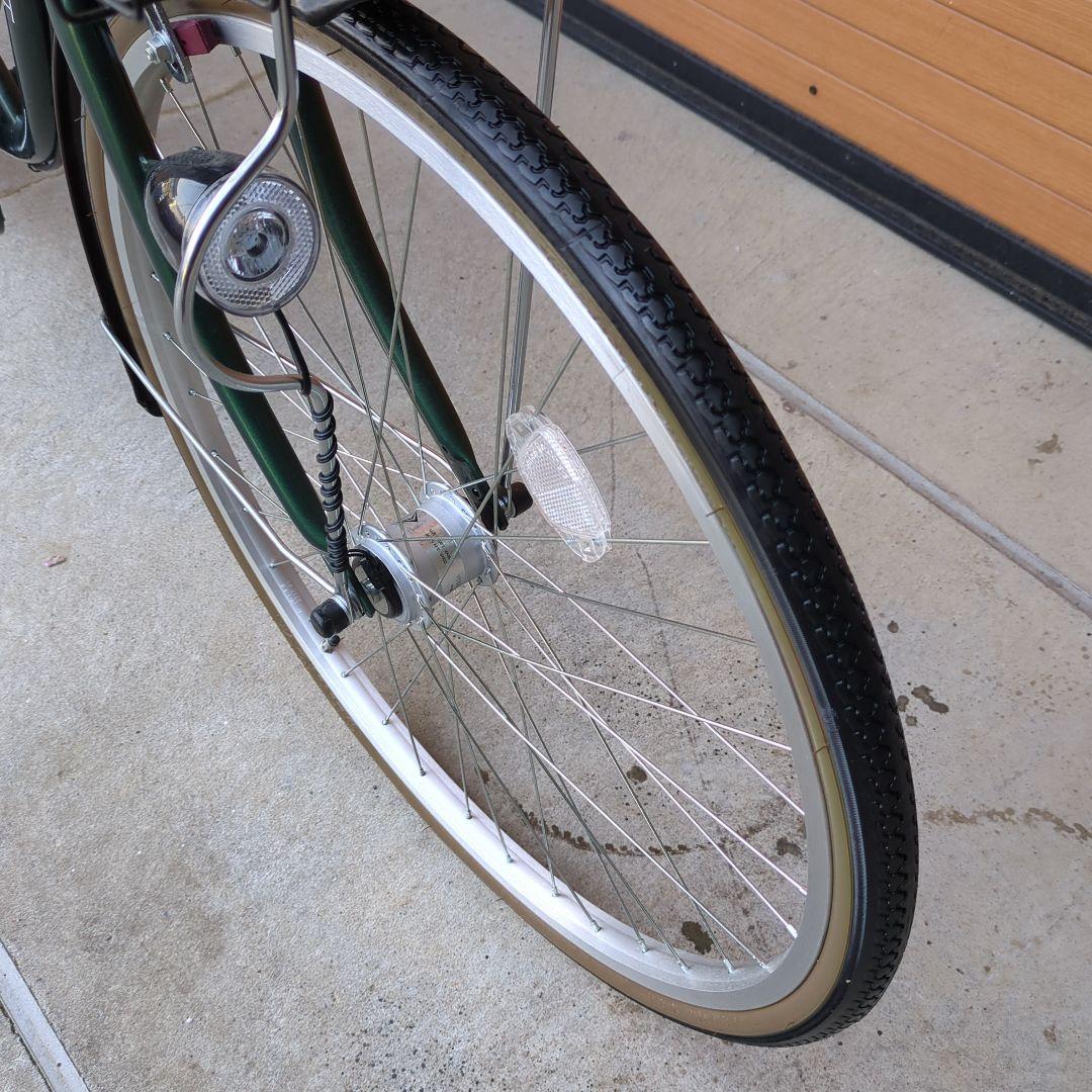 b*2様 シティサイクル 26インチ自転車 6段ギア、自動点灯LEDライト 直接