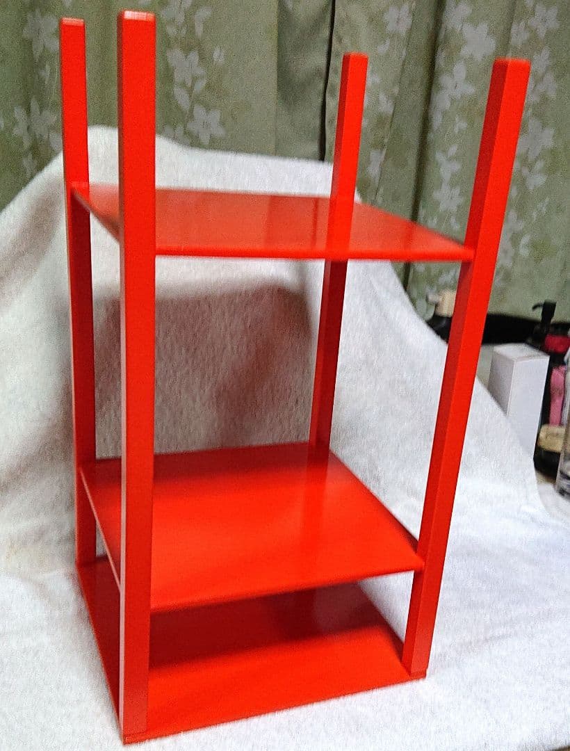 鮮やかな朱塗売茶棚A463