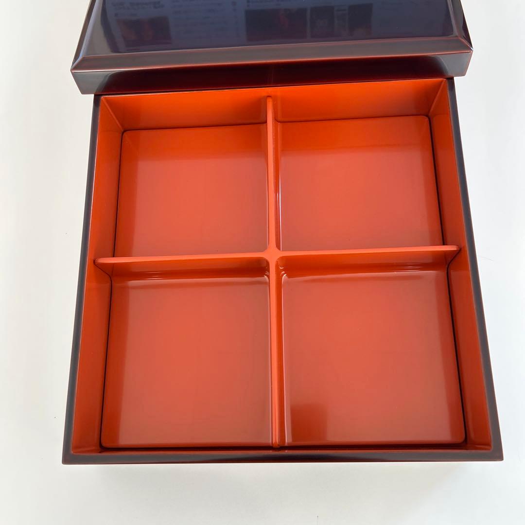 輪島塗　一段重　溜塗