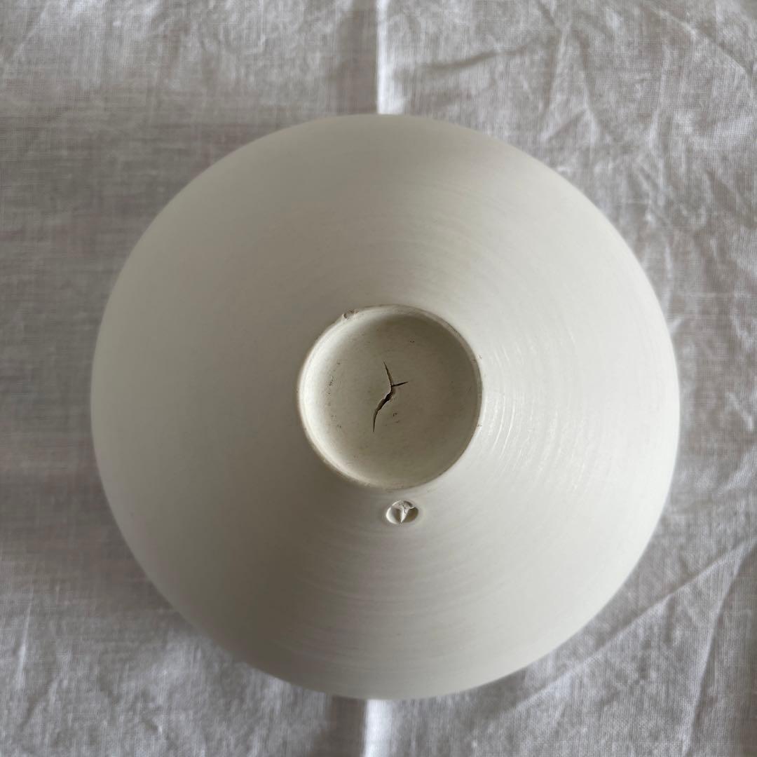 黒田泰蔵さん　白磁鉢　黒田征太郎さんの和紙、桐箱付き