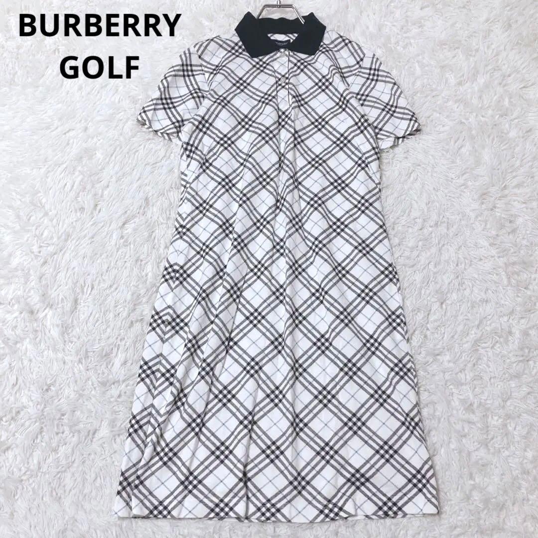 バーバリーゴルフ　半袖ワンピース　ゴルフウェア　半袖　チェック柄　日本製