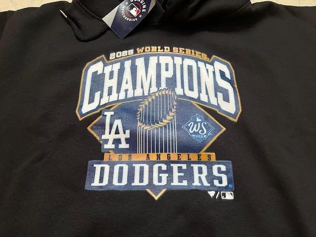 大谷翔平17WS2025チャンピオントロフィーBLACKフーディーL/US限定品