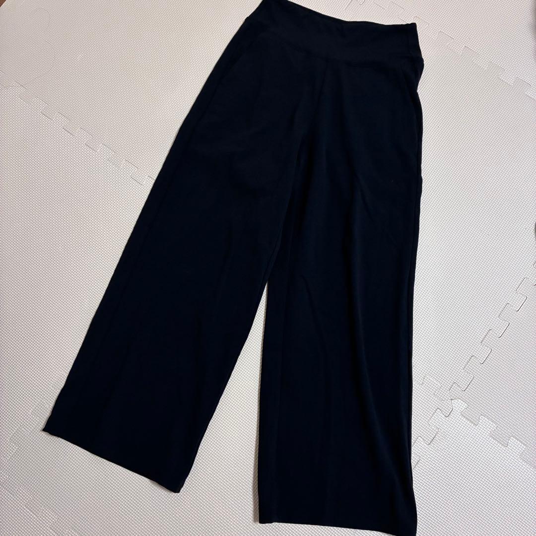 andar Airywin 裏起毛マキシワイドレギンス　M　ブラック ショート