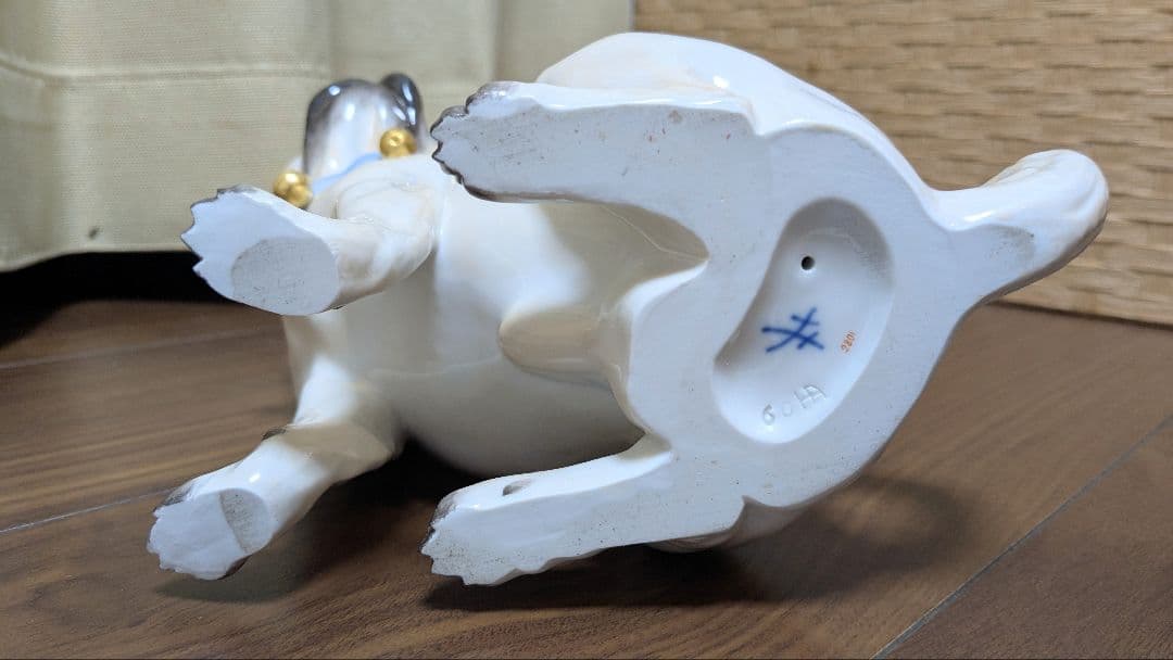 【マイセン】陶器製パグの置物