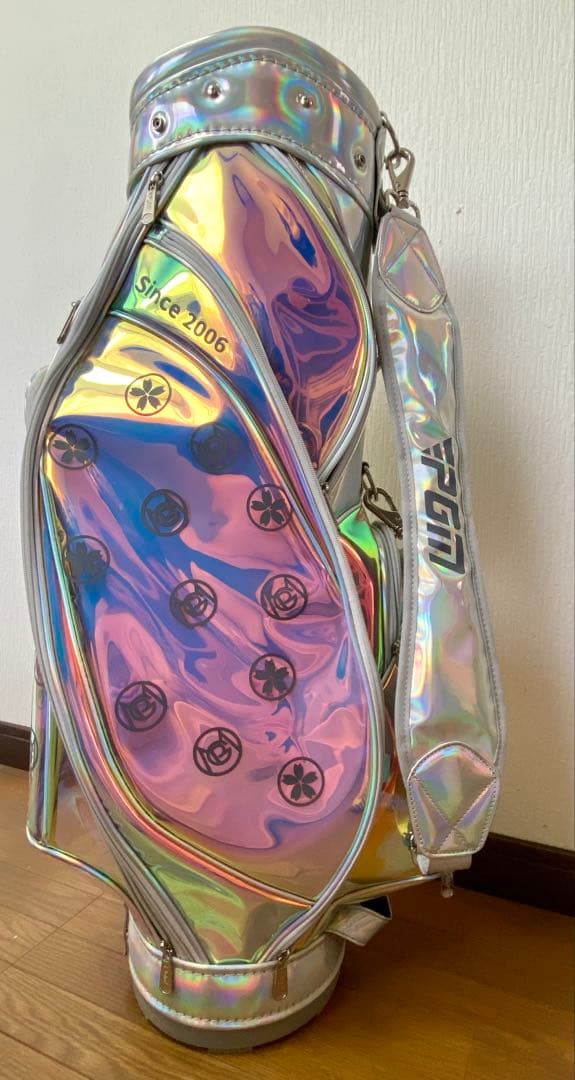 虹色 透明 PVC ゴルフバッグ