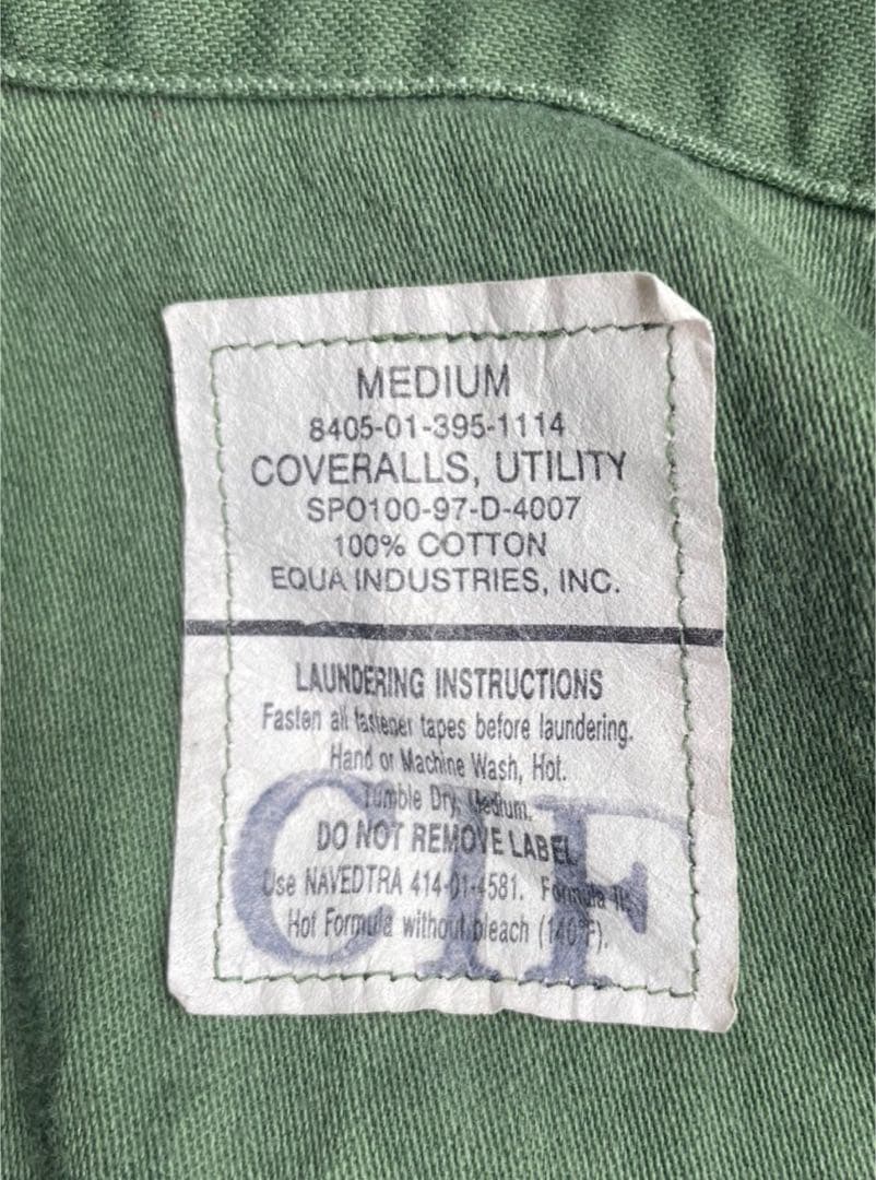 米軍本物ユーティリティカバーオールMサイズ100％コットン1997年官給品