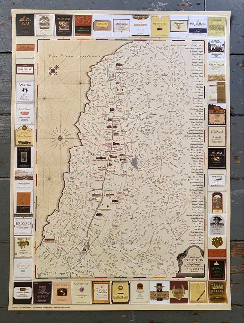ビンテージ カルフォルニア ナパバレー ワイン ポスター