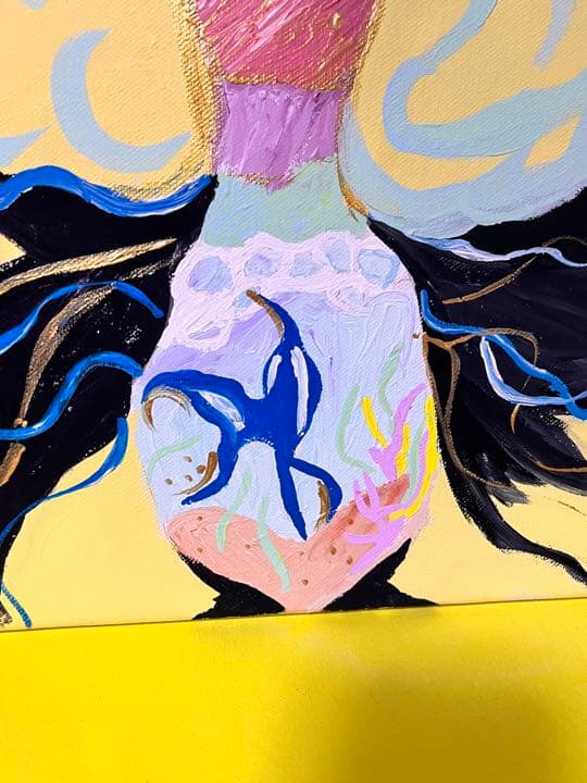 絵画：ANNA．Ｋ　ペンギンと海