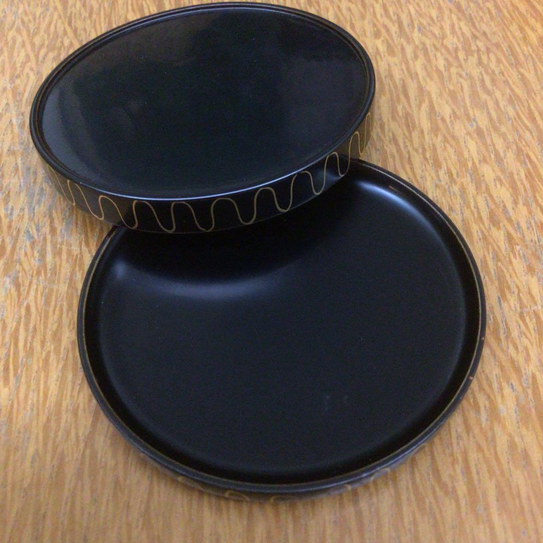 茶道具　塗師　岡本陽斎作　金網目蒔絵 香合