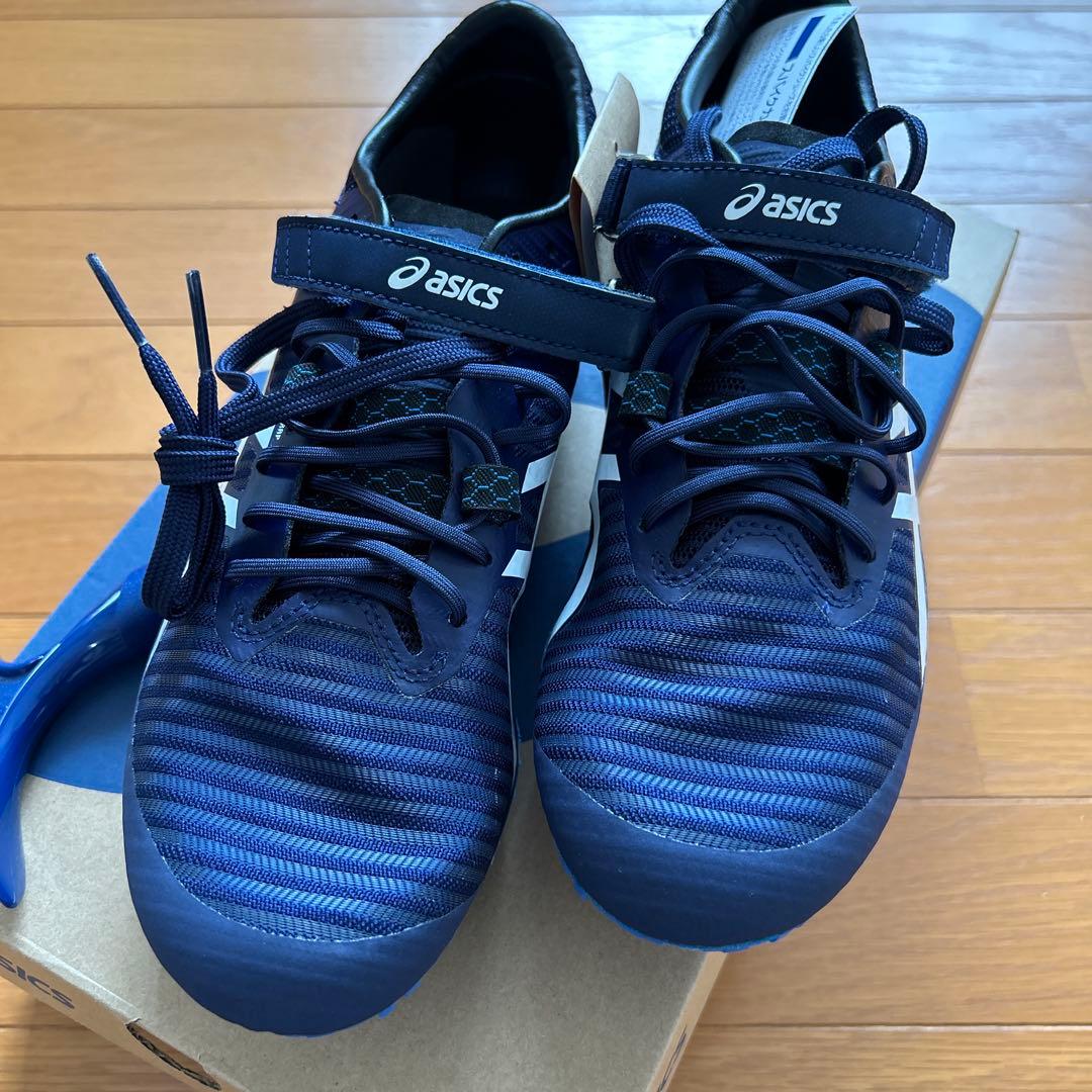 新品アシックス陸上スパイク26.5cmSPBLADE9saicsネイビー短距離