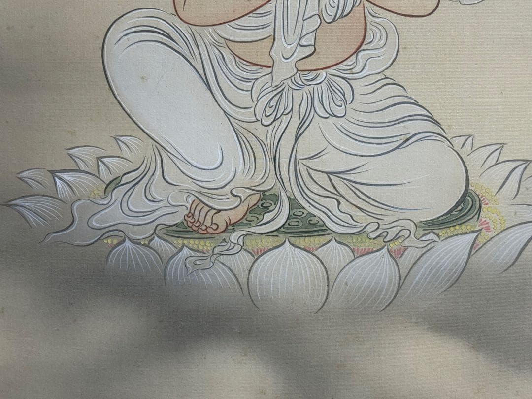 絹本肉筆　観音像　宮原柳僊拝寫　二十三夜　仏教美術　掛軸　送料込み251012