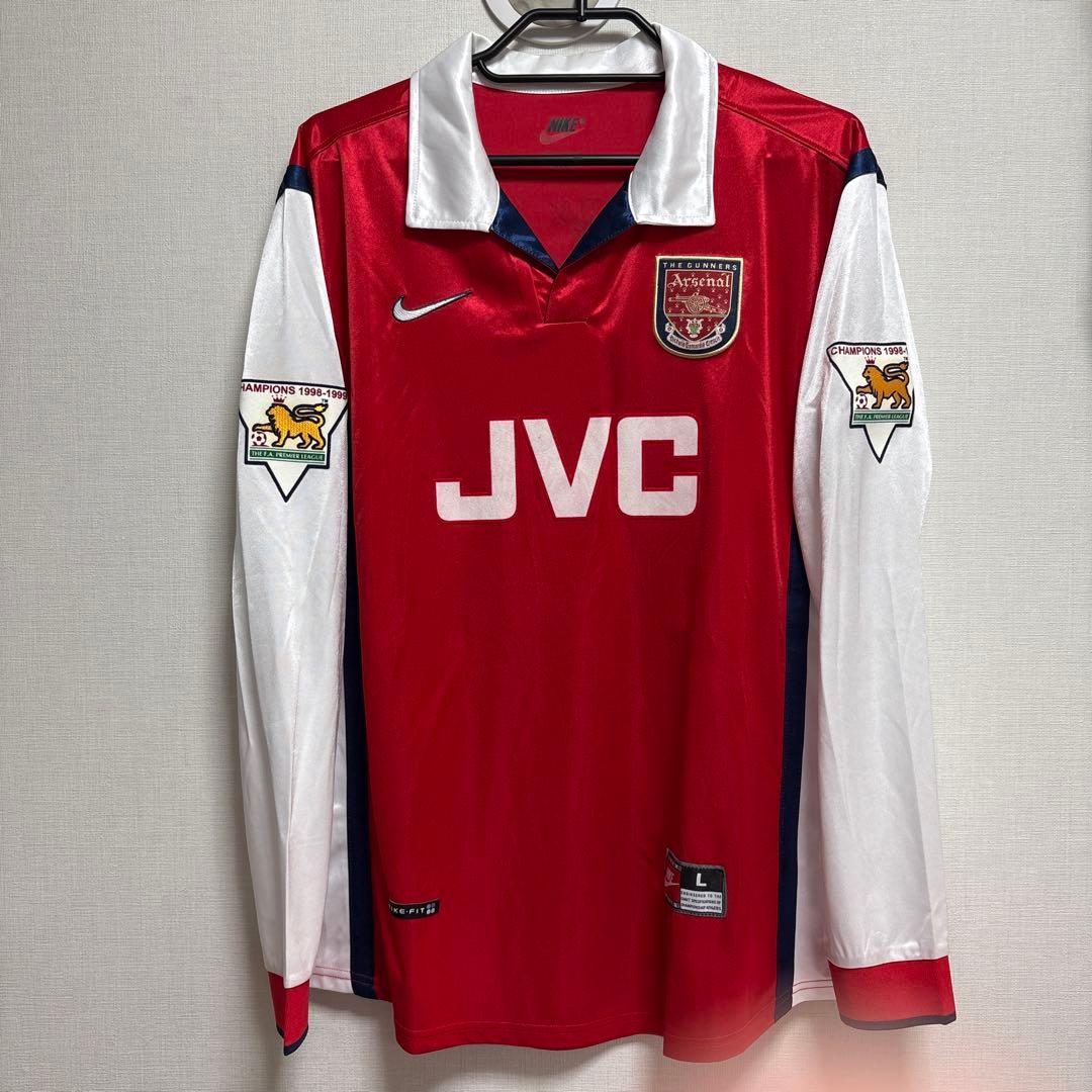 1998-99シーズンアーセナルホームのベルカンプ長袖ユニフォーム（L）