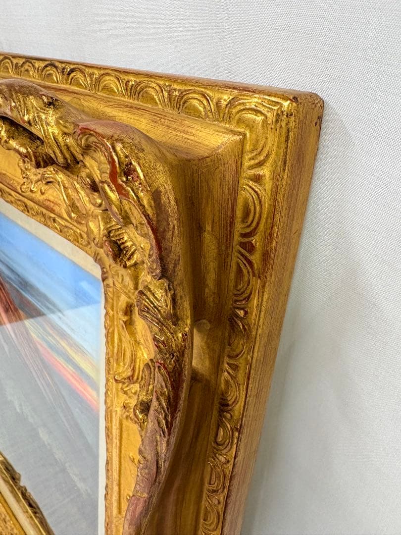 「黎明の富士」　北山達也　精進湖畔より　油彩画　絵画　日本画 風景画　額装