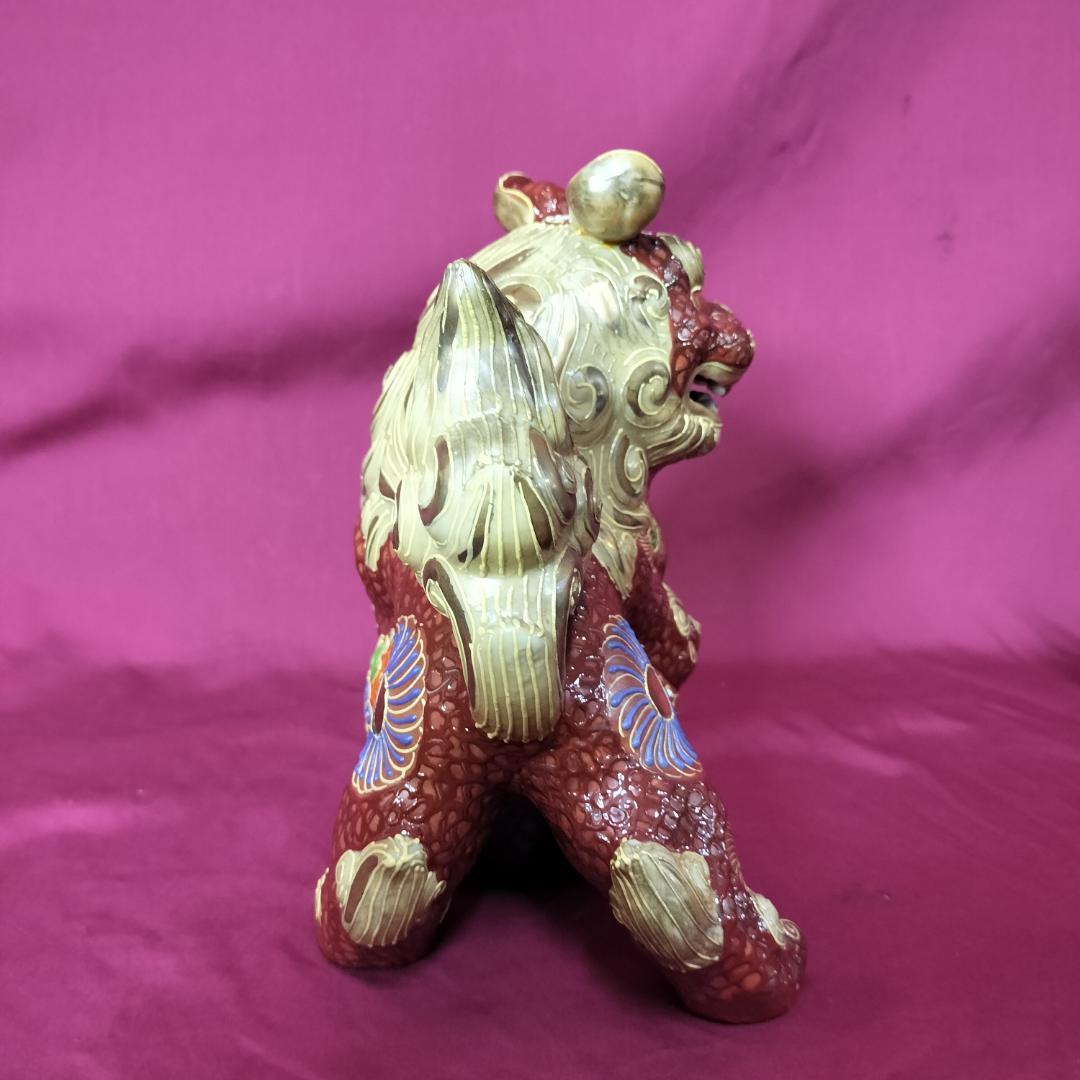 九谷焼　夫婦獅子 対獅子