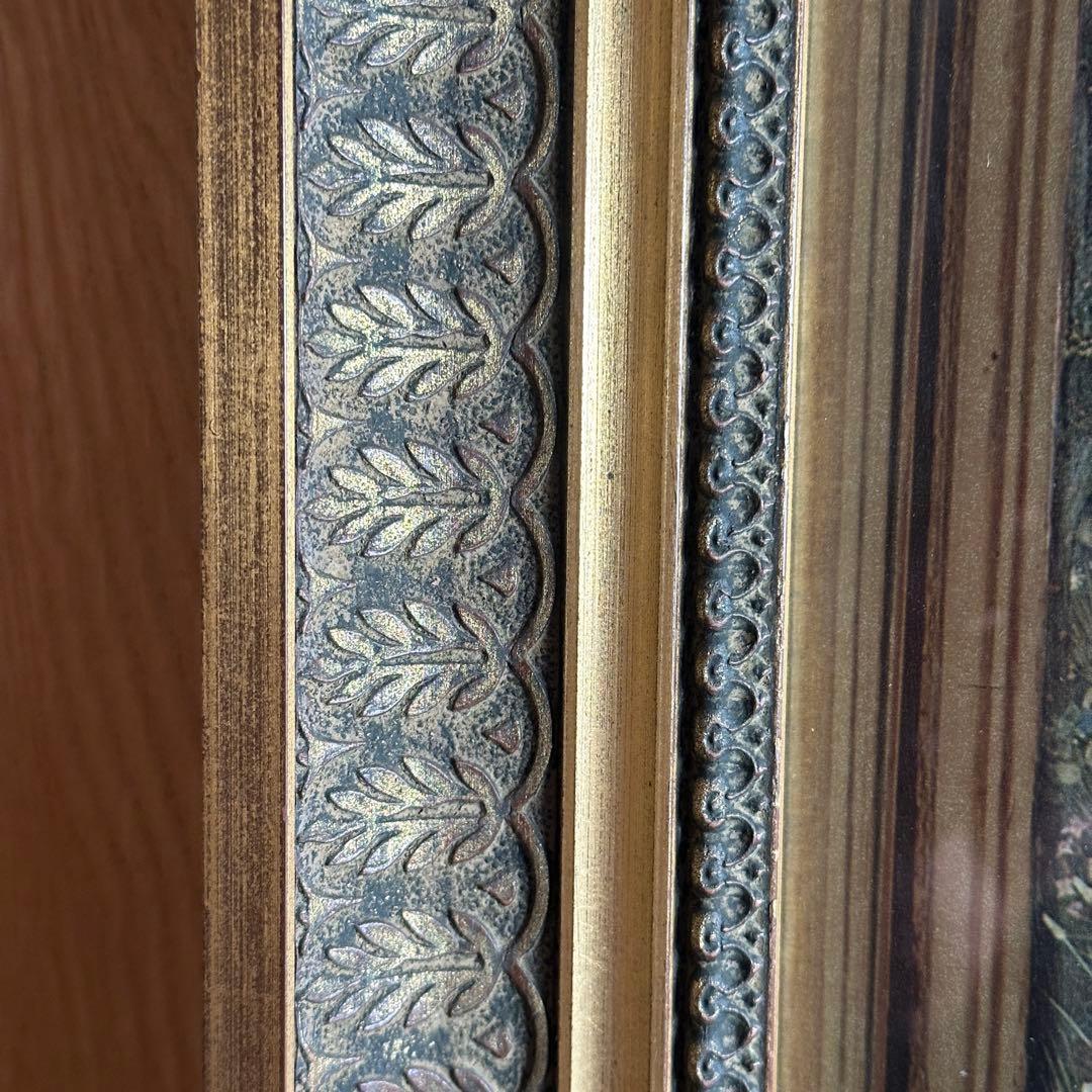 キリスト教美術 絵画 額縁 アンティーク 66.5×67cm 骨董品