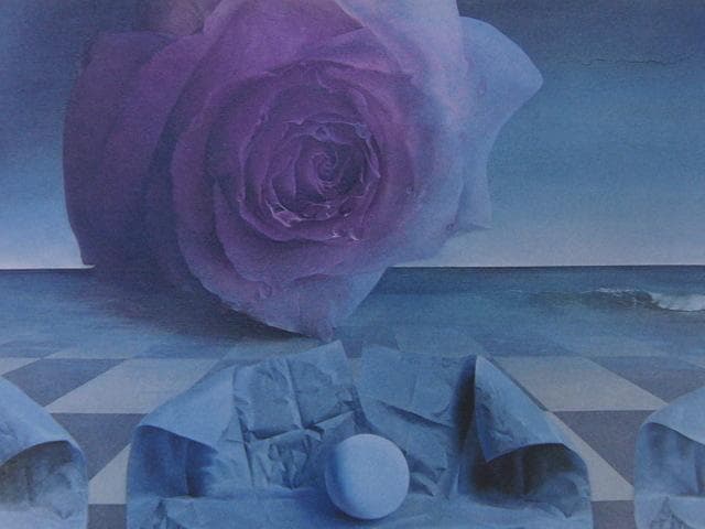 塩崎敬子、【記憶の薔薇と海】、希少な額装用画集より、新品額装付