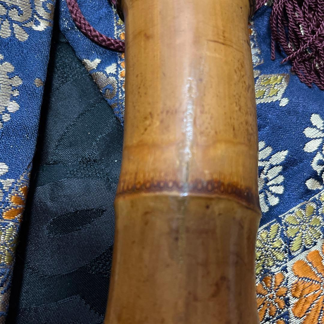 尺八 琴古流 竹仙 中継ぎ緩み無し 二尺二寸管 籐巻 銀三線 【音出し確認済み】