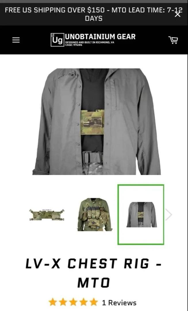 アンオブタニウムギア Hハーネス＋チェストリグ UNOBTAINIUM GEAR