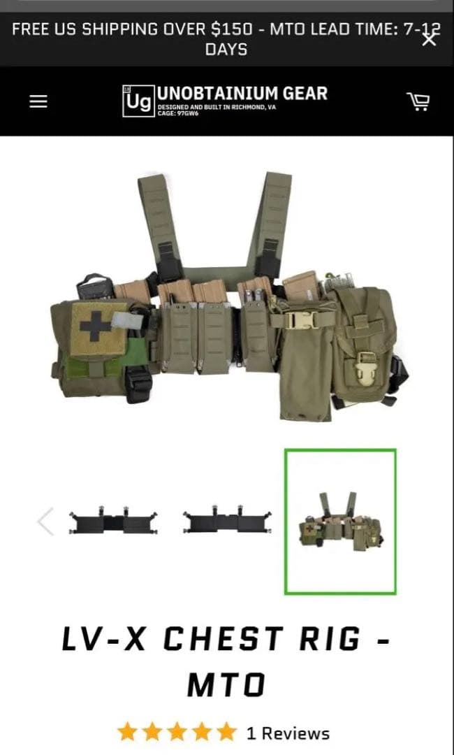 アンオブタニウムギア Hハーネス＋チェストリグ UNOBTAINIUM GEAR