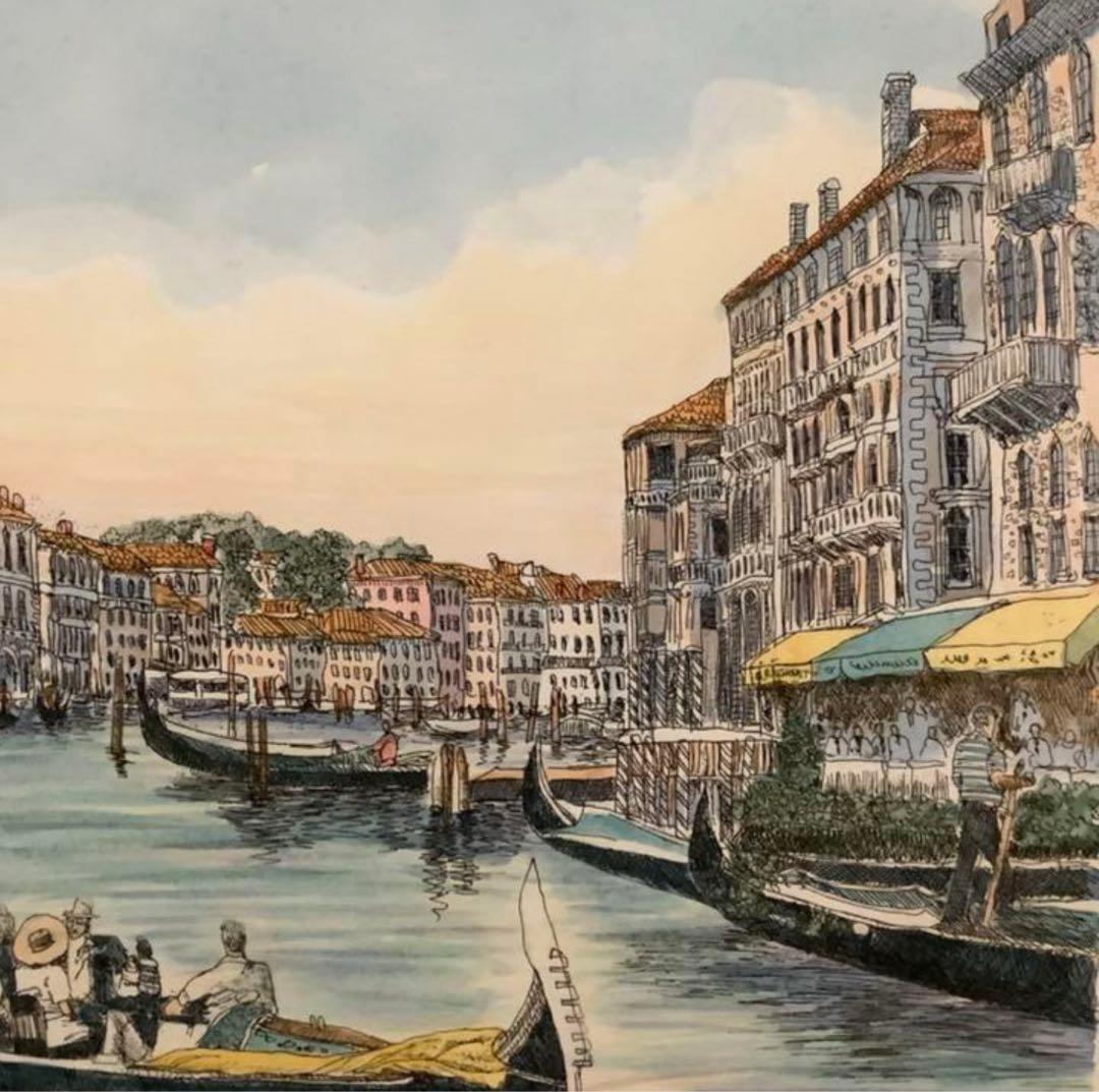 絵画・額縁・版画・織田 義郎・新品未使用・ザ・ベニスⅩ・イタリア・美術品・雑貨