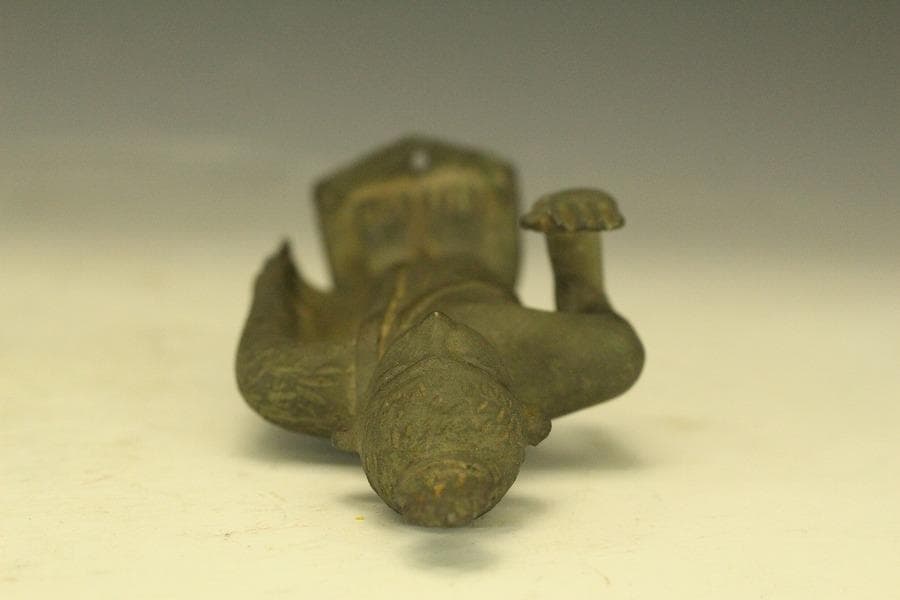 仏教 東南アジア スコータイ 古銅 仏像 高14.5cm 時代物(A429)