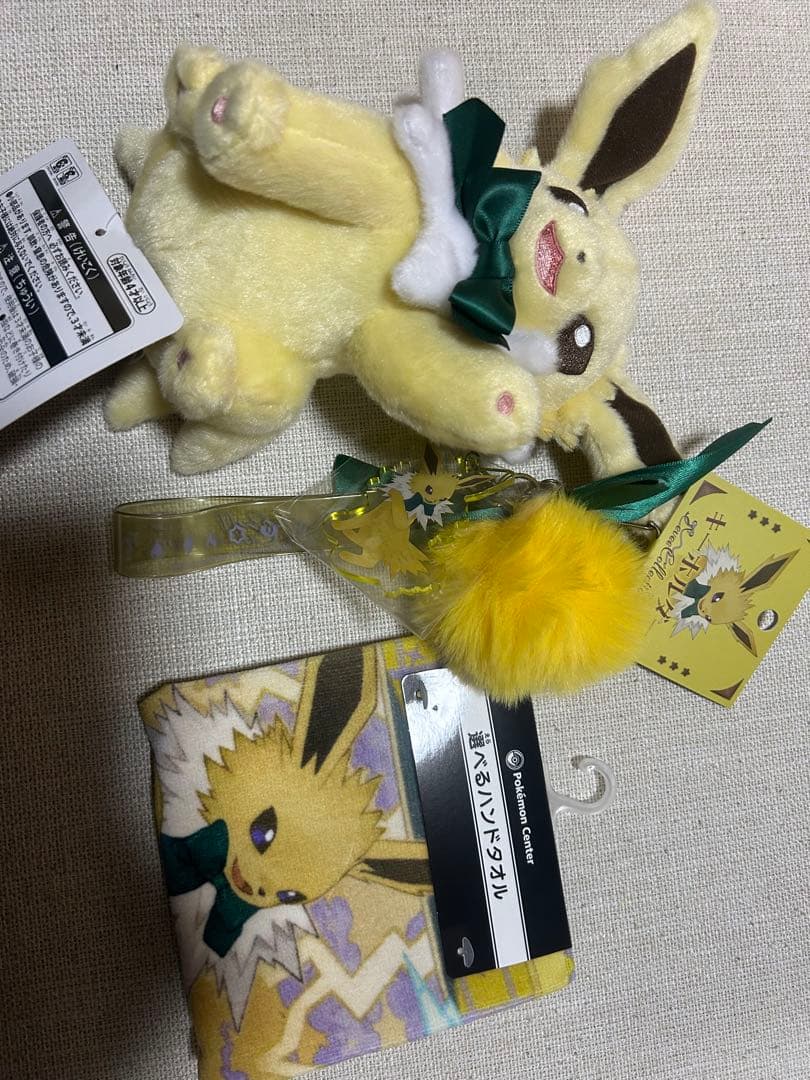 ポケモンセンター　ブイズ　イーブイコレクション　サンダース　ぬいぐるみ　ハンカチ