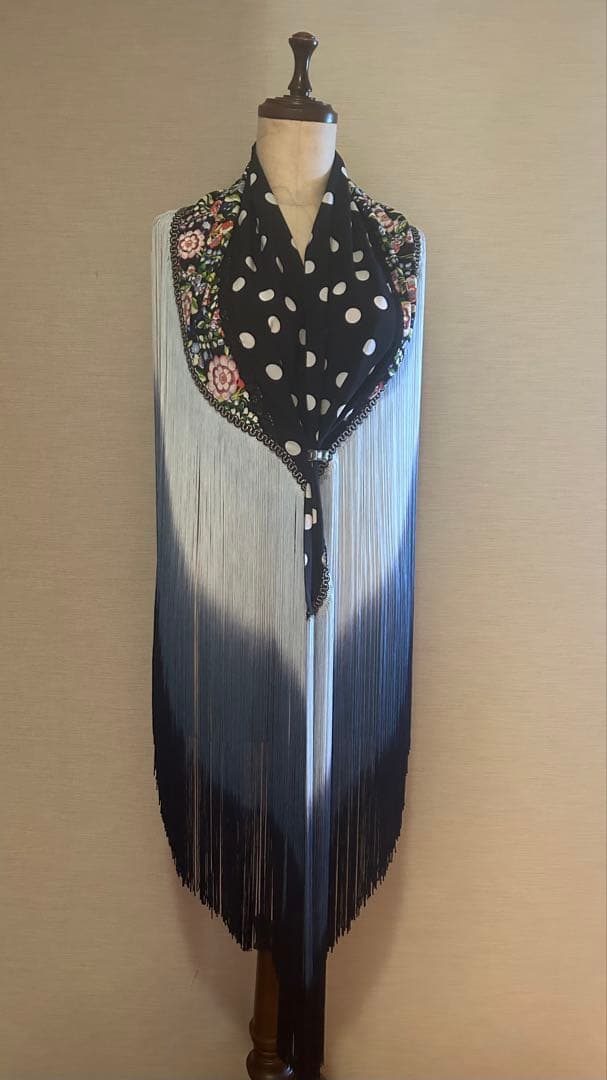 ネイビー系ロングフレコ フラメンコ衣装シージョ