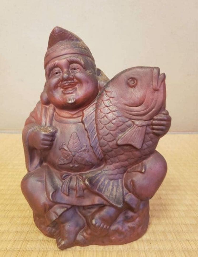 福の神像 陶器製 置物 大黒様　恵比寿様　高さ約25㎝　113