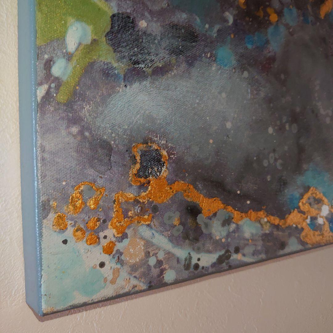 【美品】抽象画　アクリル画　サイン入り　120✕60cm　キャンバス　特大