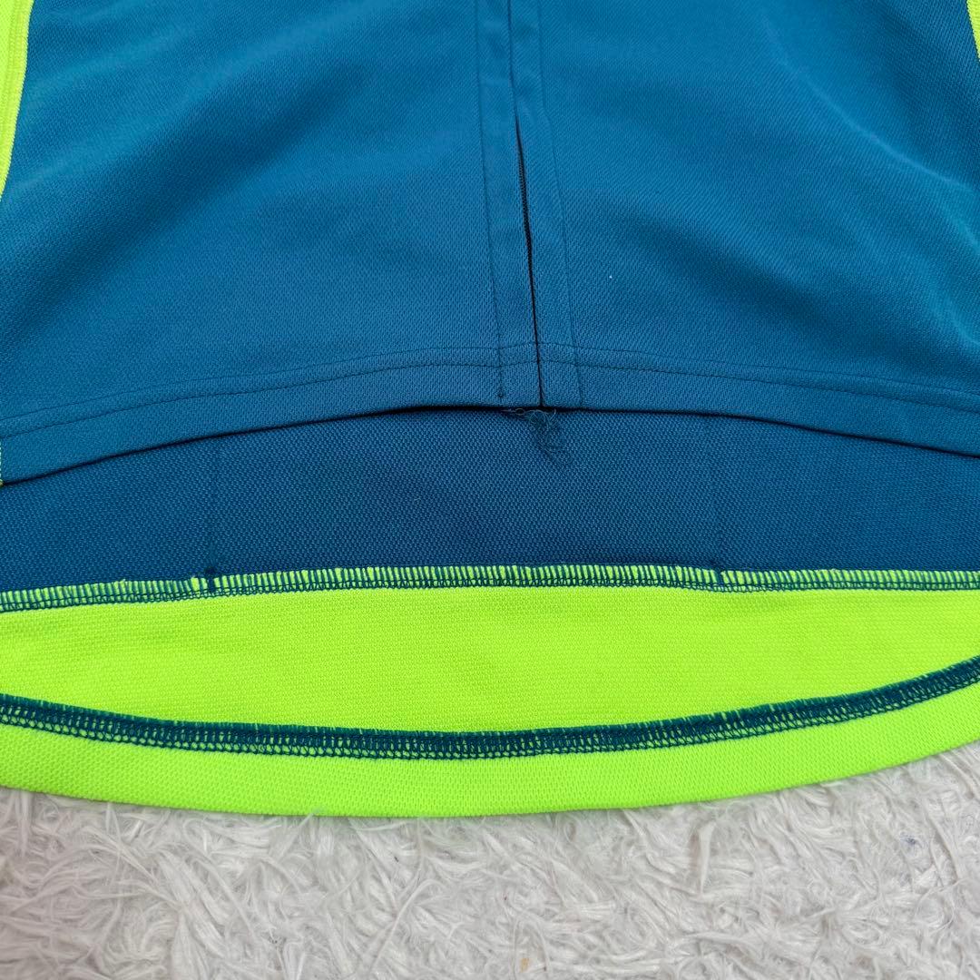 mont-bell サイクルジャージ 蛍光イエロー ライトブルー L スポーツ