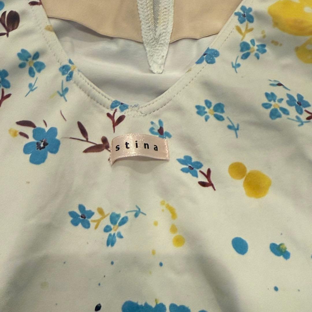 スティナ　花柄 レオタード 黄色