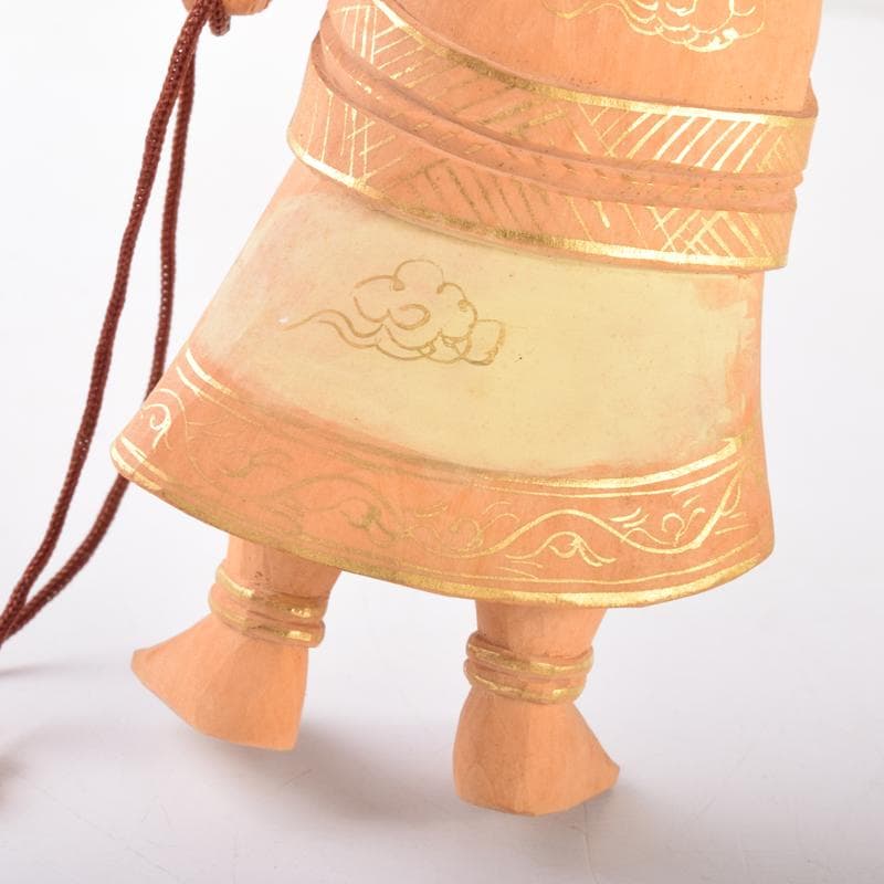 仏教美術　金彩柘植彫刻　不動明王像　仏像　置物　M　7074