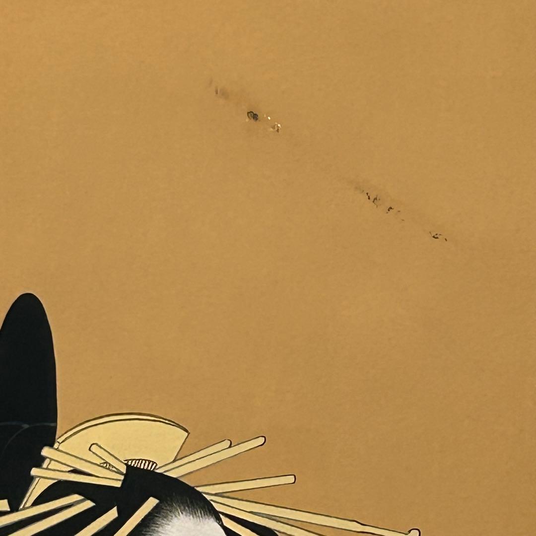 日本画 女性の姿 縦長 フレーム付き