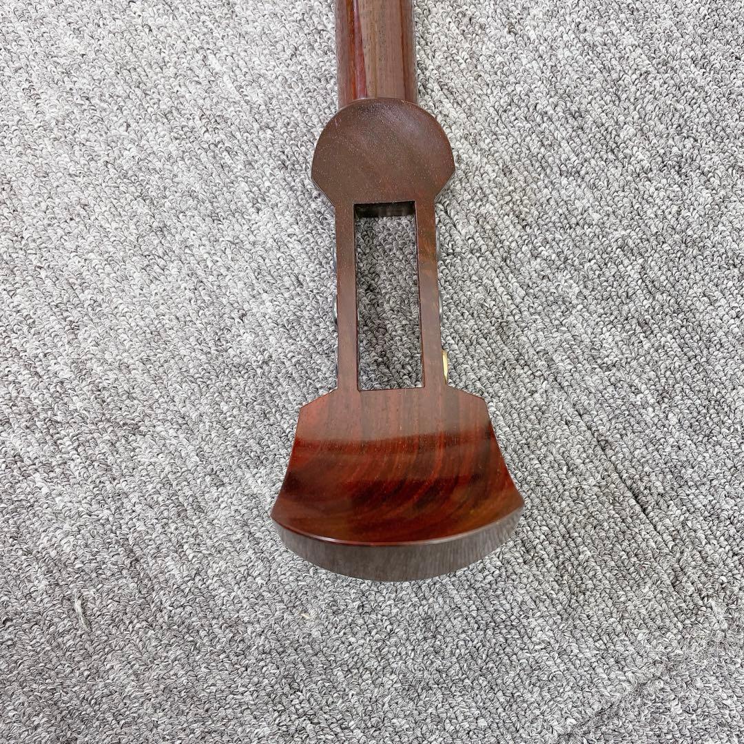 三味線 子持ち綾杉彫り 金細 中棹 K9 一本溝 高級 紅木 和楽器