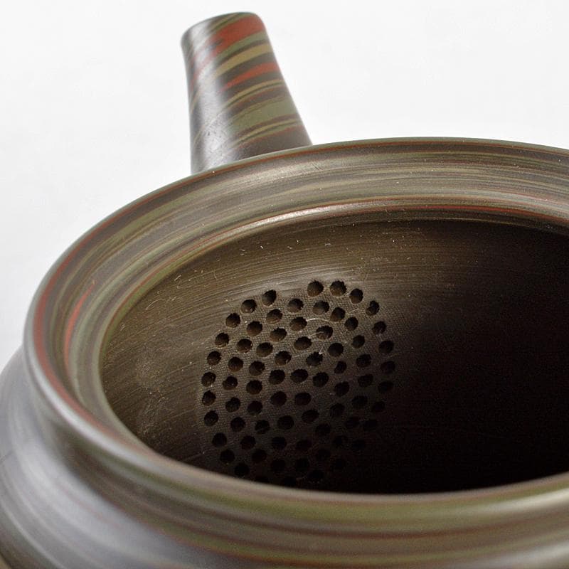 煎茶道具　常滑焼　小西洋平作　窯変泥　練込　茶器揃　共箱　M　R5840