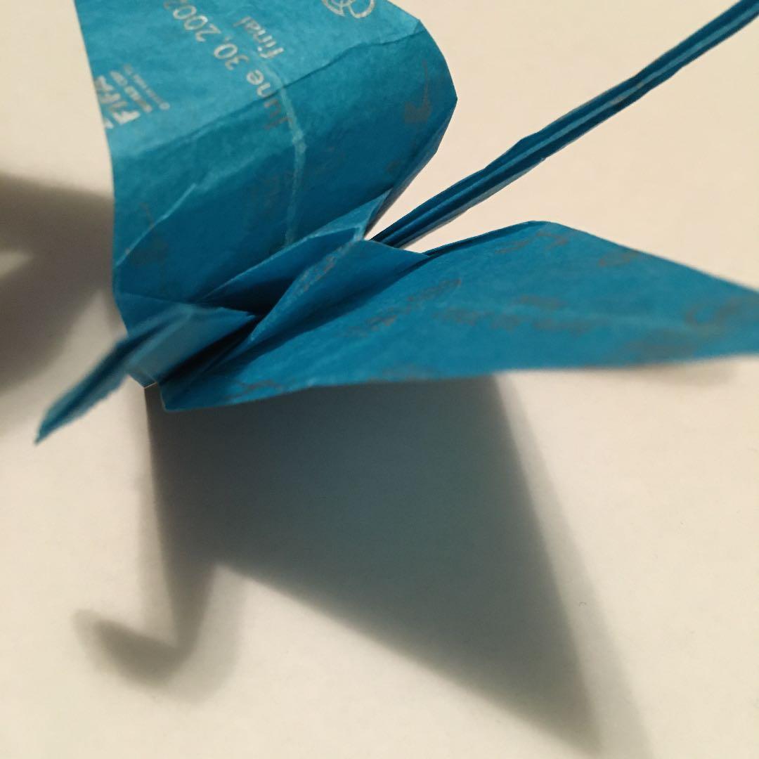 【レア物】2002 FIFA WORLD CUP：決勝戦で使用の折り鶴