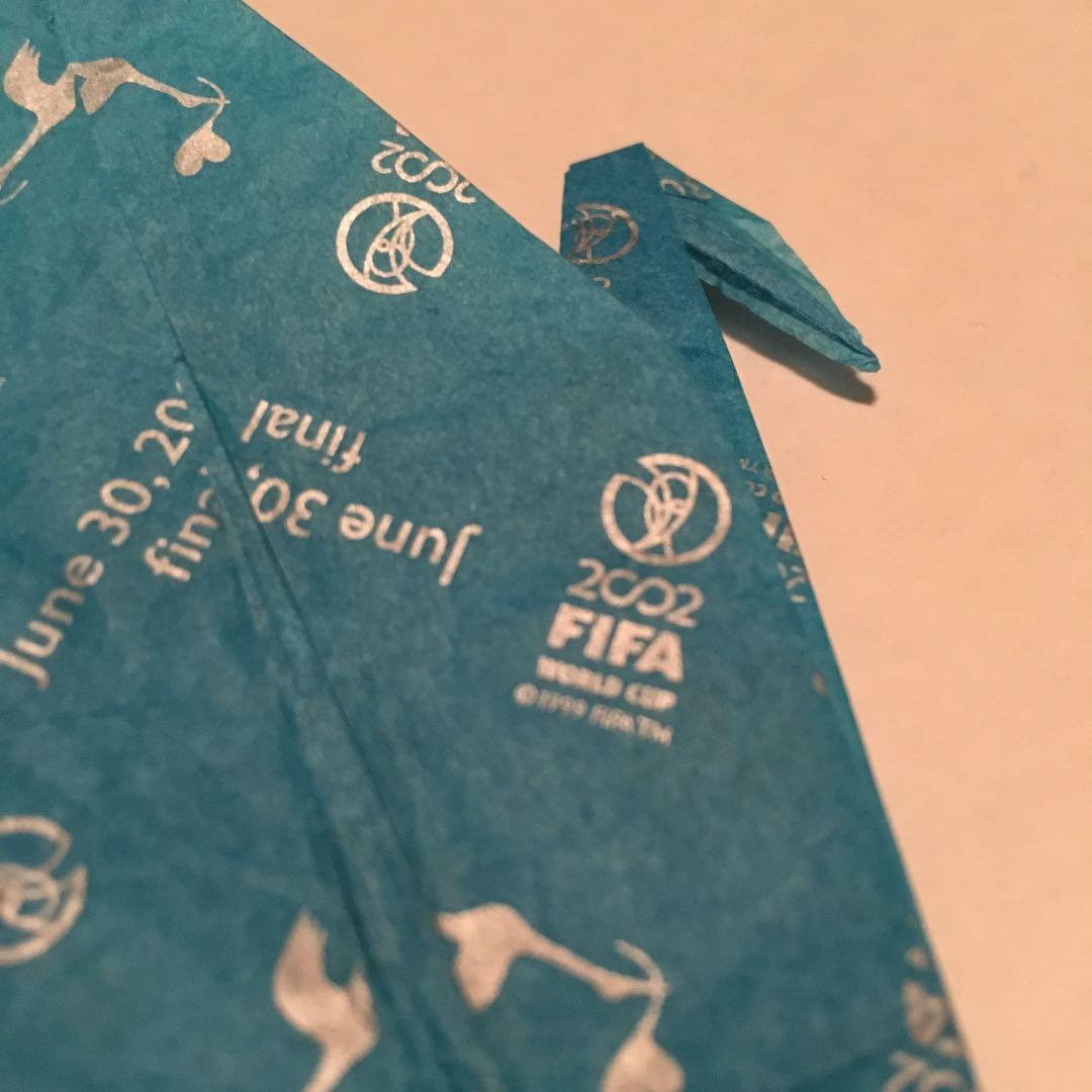 【レア物】2002 FIFA WORLD CUP：決勝戦で使用の折り鶴