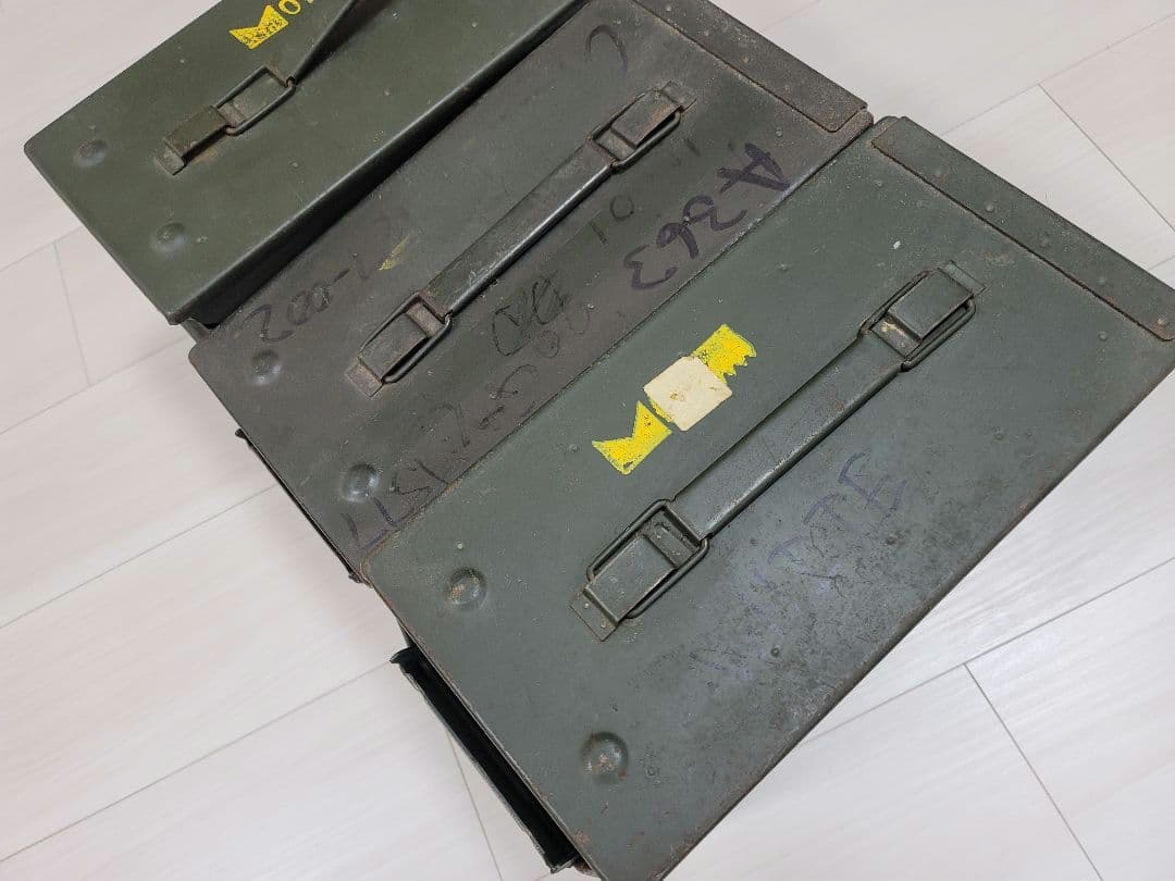 【20年モノ】アメリカ軍　アーモ缶　３個セット弾薬箱　米軍放出品　本物