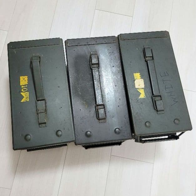 【20年モノ】アメリカ軍　アーモ缶　３個セット弾薬箱　米軍放出品　本物
