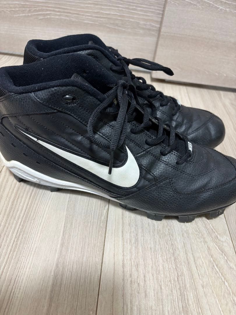 美品 NIKE レザー スパイク シューズ ブラック 30cm