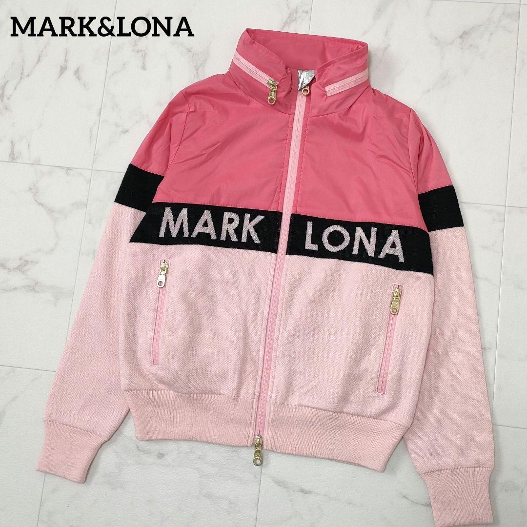 マークアンドロナ　ジップジャケット　素材切り替え　ニット　ロゴ　裏地　サイズ36