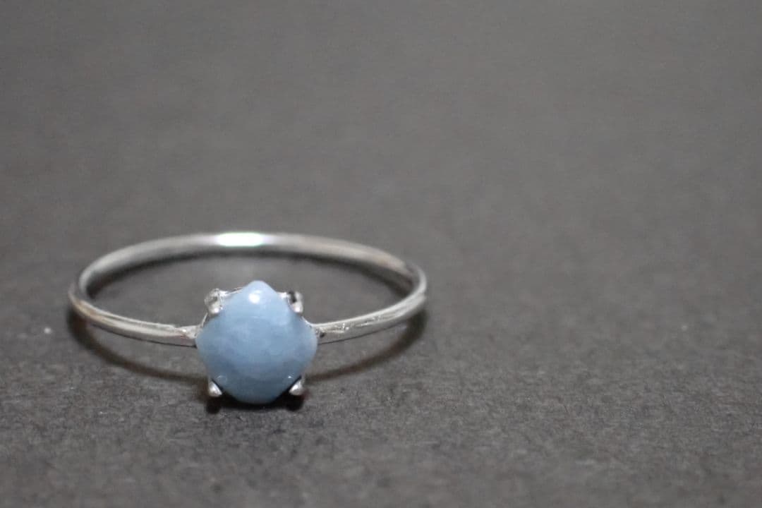 糸魚川翡翠　入コン沢　青　5×5ミリ　リング　指輪　送料無料