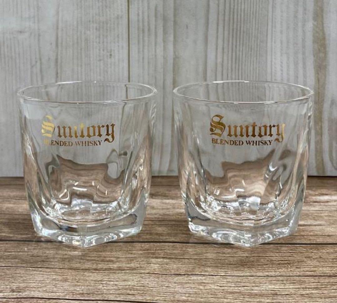 未開栓 古酒　サントリー　オールドウイスキー/角瓶　グラスセット　24め107