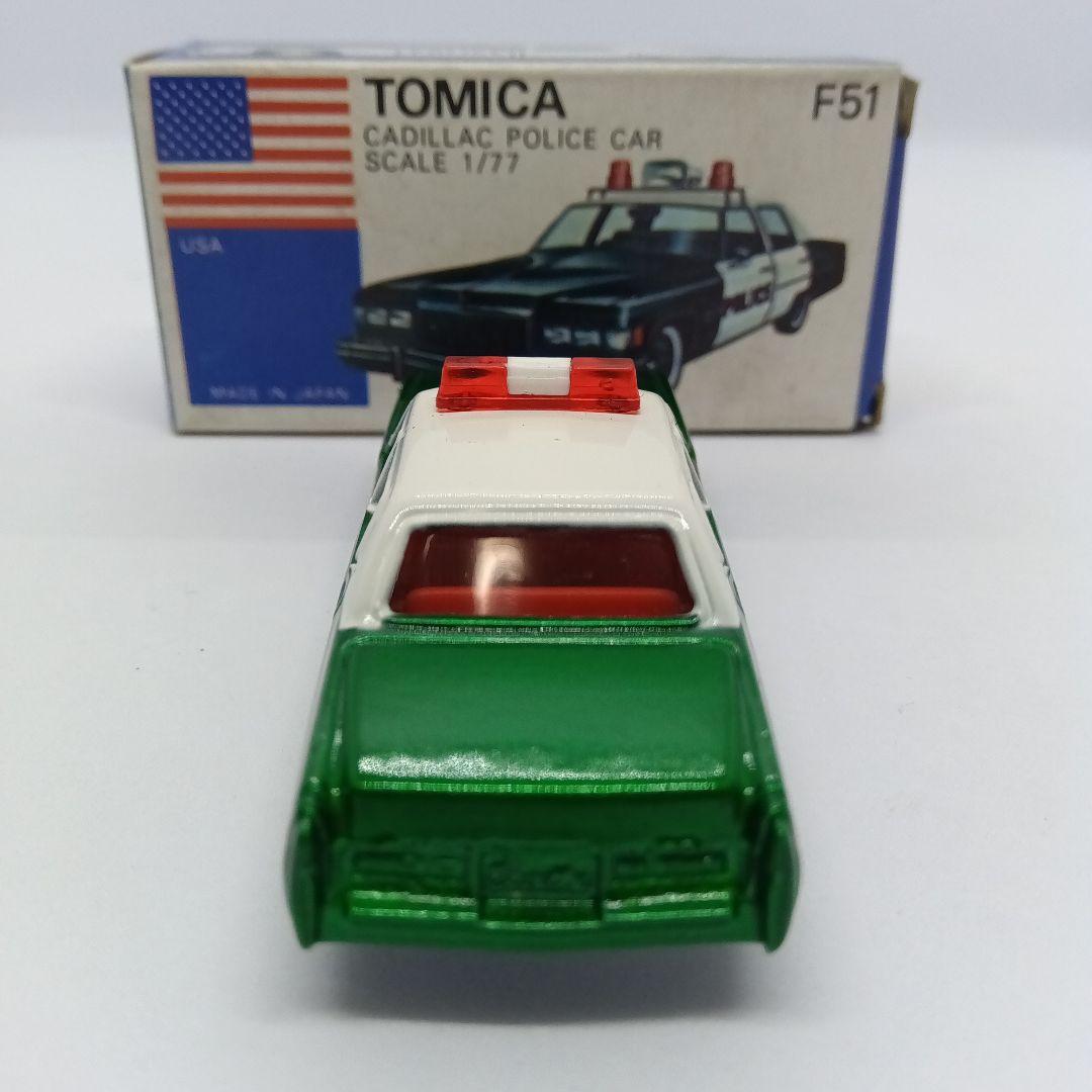 トミカ 青箱 日本製 F51 キャデラックポリスカー Aグリーンカラー