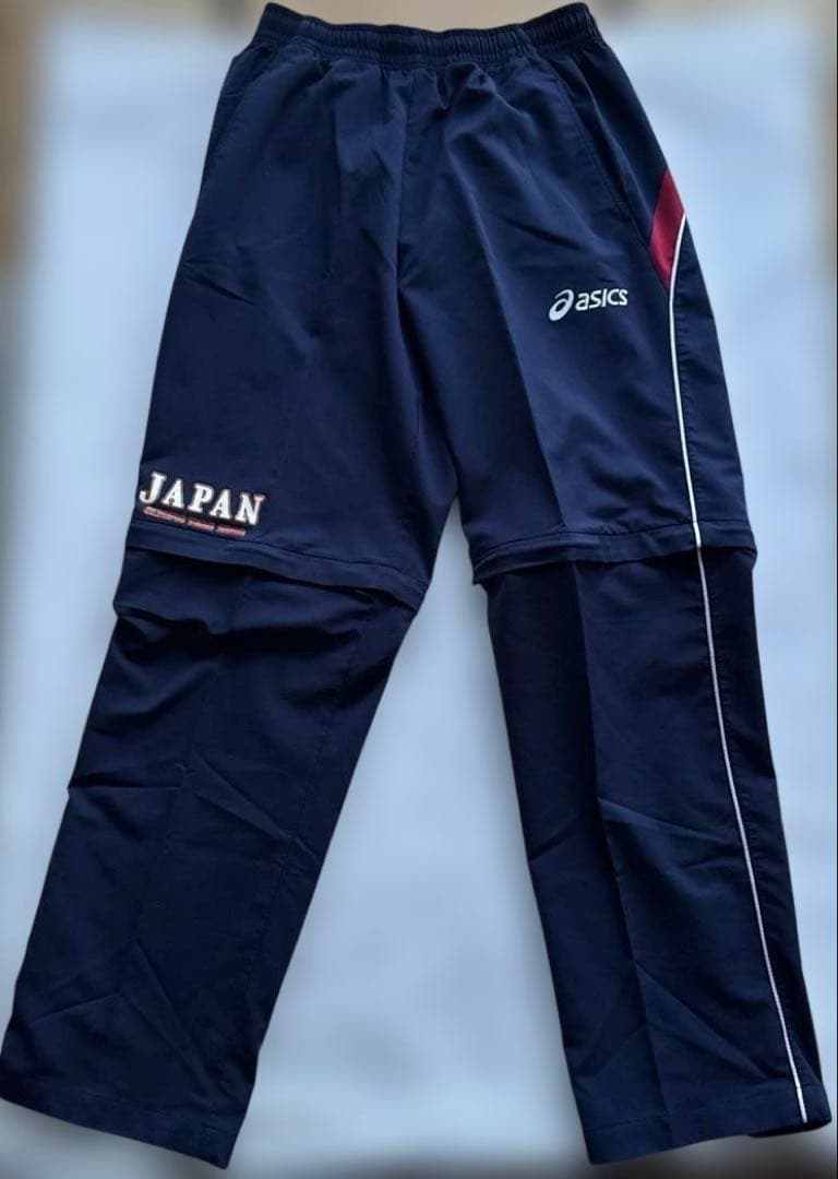 レア　北京2008五輪 日本代表 ASICS公式ジャージパンツ ネイビー赤