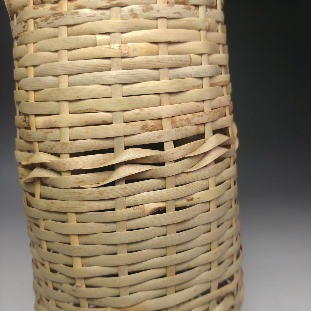 イ214 竹花生『竹器師　黒田宗傅』『宗全作写　籠花入　表千家久田宗也　極箱』