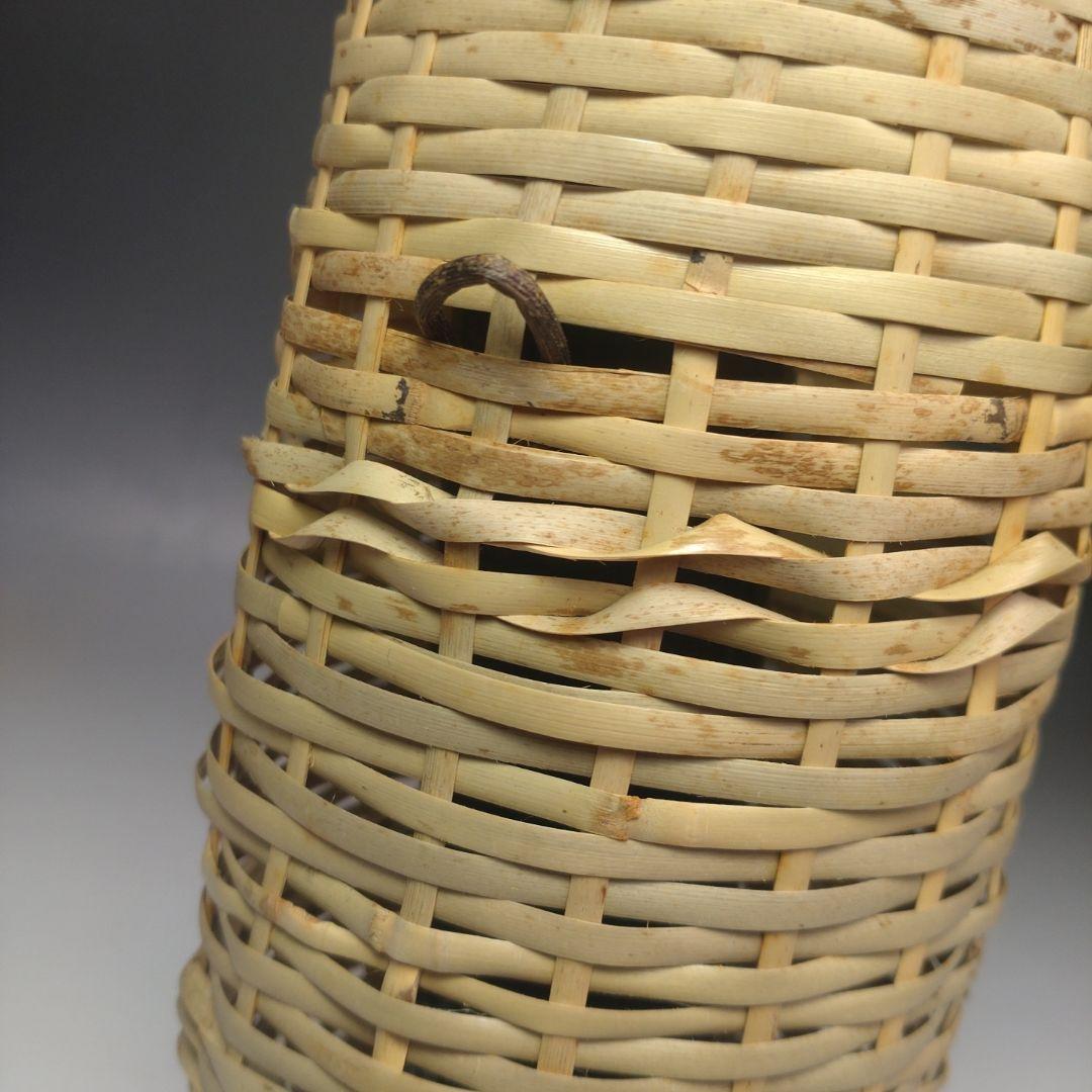 イ214 竹花生『竹器師　黒田宗傅』『宗全作写　籠花入　表千家久田宗也　極箱』