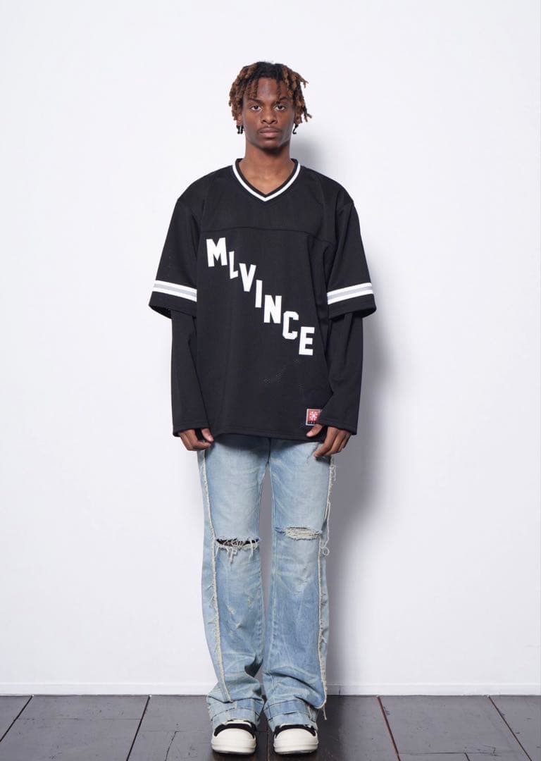 【極美品】MLVINCE メルヴィンス フットボールシャツ ホッケーシャツ XL