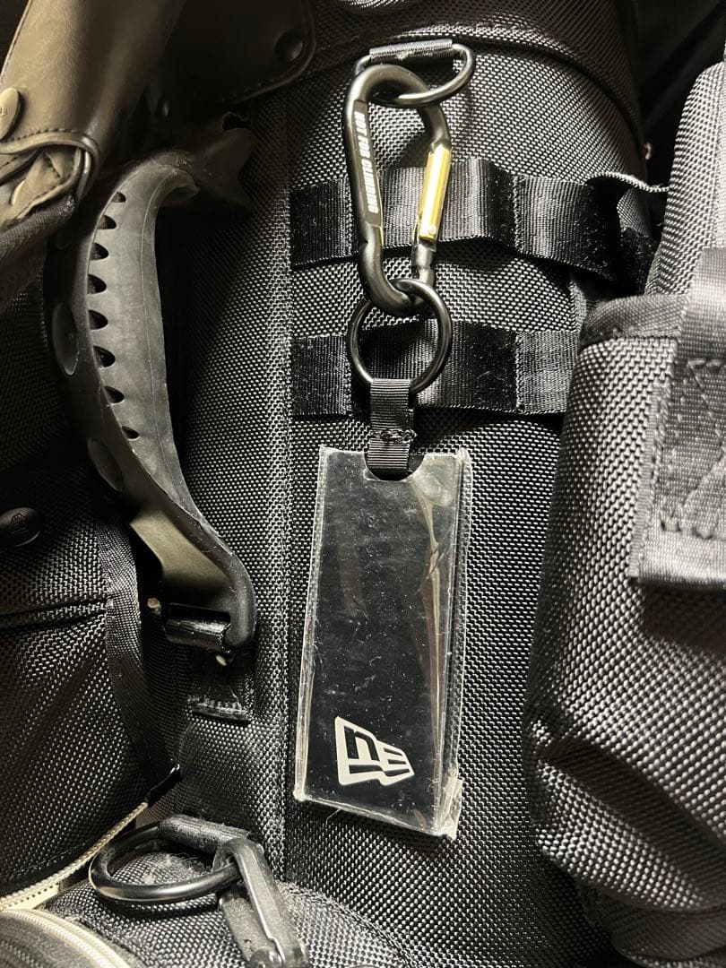 【美品】NEW ERA ニューエラキャディバッグ ブラックxシルバー ポーチ付き